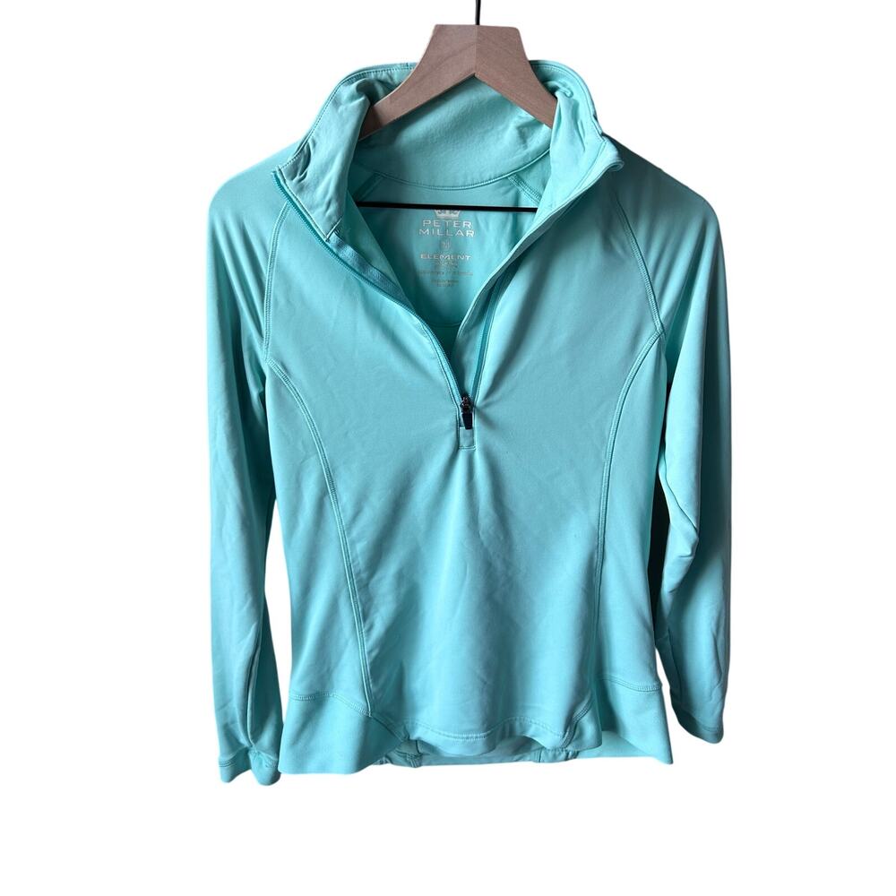 Peter Millar Element Wicking 1/4 Zip Pullover Mint Green Womens M